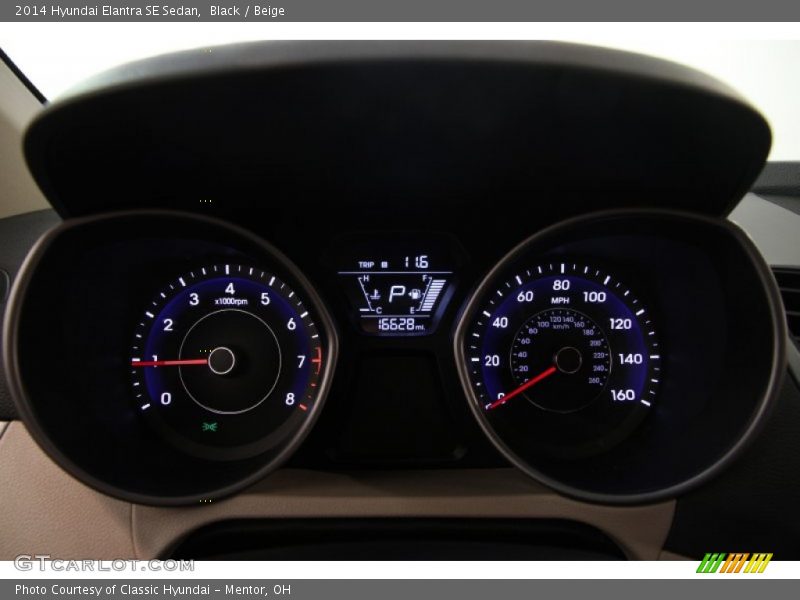 Black / Beige 2014 Hyundai Elantra SE Sedan