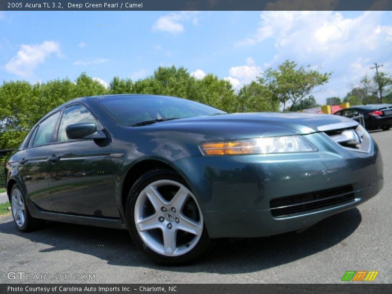 Deep Green Pearl / Camel 2005 Acura TL 3.2