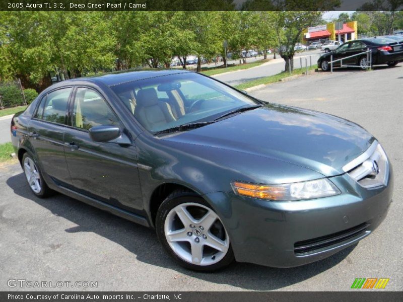 Deep Green Pearl / Camel 2005 Acura TL 3.2