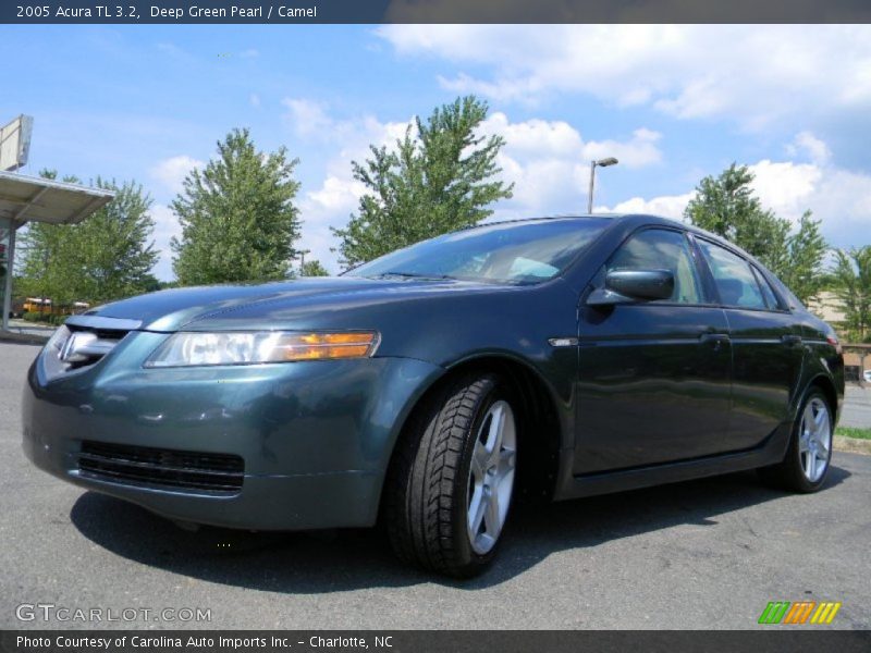 Deep Green Pearl / Camel 2005 Acura TL 3.2