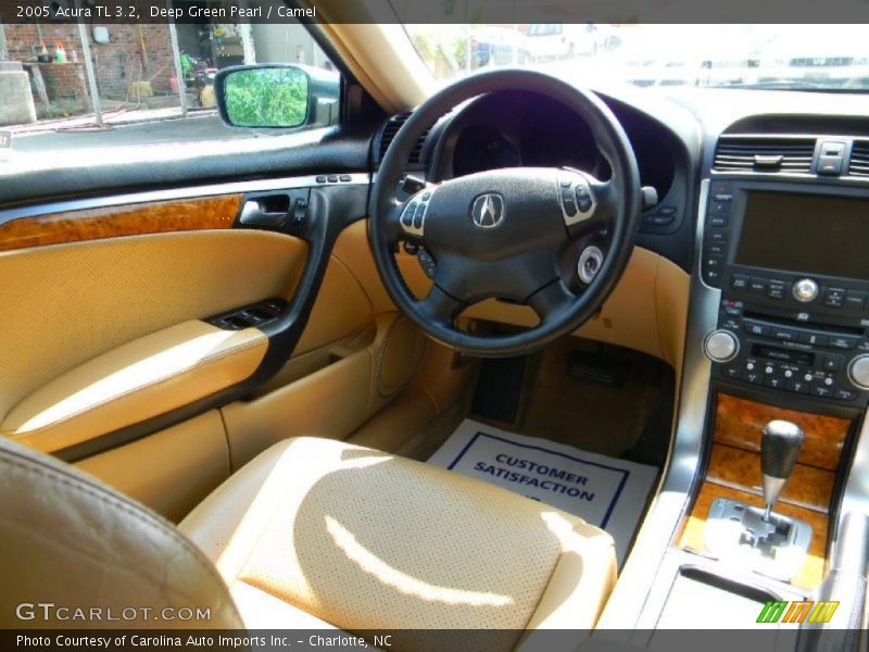 Deep Green Pearl / Camel 2005 Acura TL 3.2