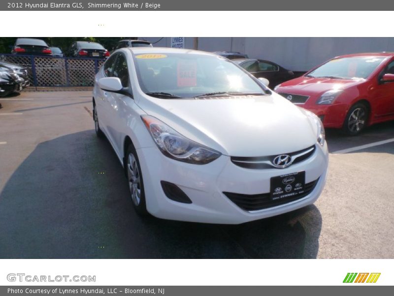 Shimmering White / Beige 2012 Hyundai Elantra GLS