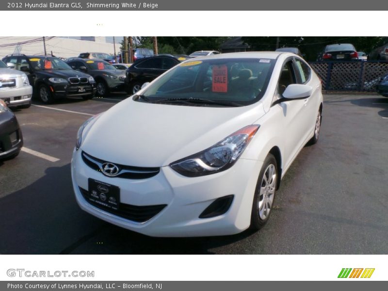 Shimmering White / Beige 2012 Hyundai Elantra GLS