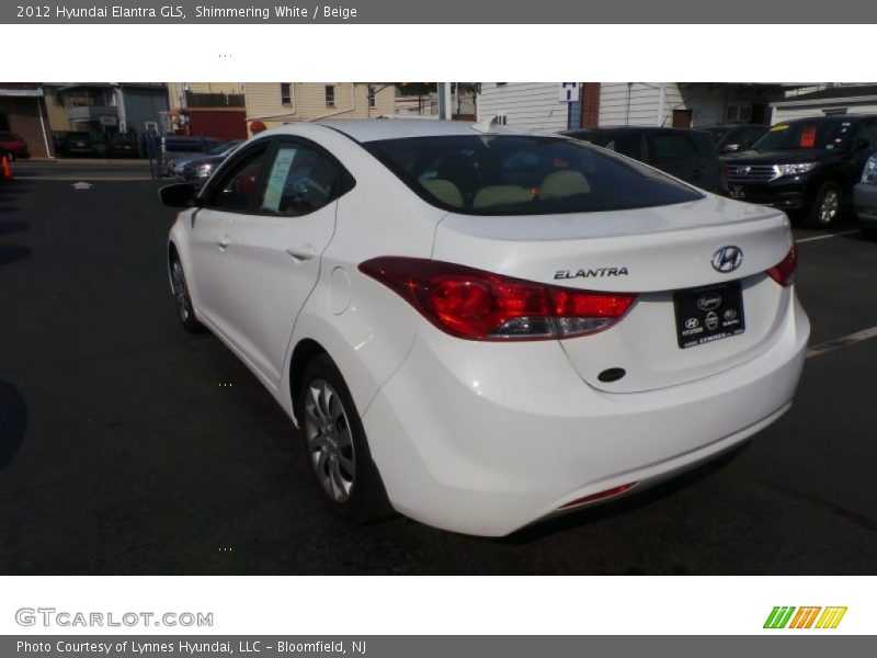 Shimmering White / Beige 2012 Hyundai Elantra GLS