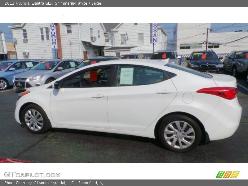 Shimmering White / Beige 2012 Hyundai Elantra GLS