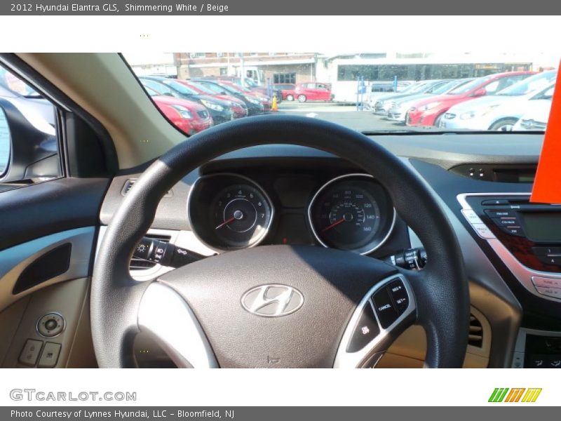 Shimmering White / Beige 2012 Hyundai Elantra GLS