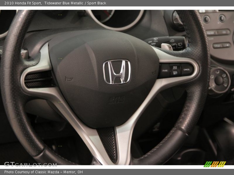 Tidewater Blue Metallic / Sport Black 2010 Honda Fit Sport