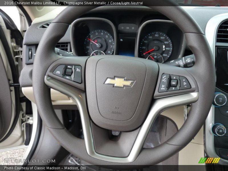 Champagne Silver Metallic / Cocoa/Light Neutral 2016 Chevrolet Malibu Limited LT