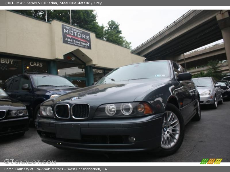 Steel Blue Metallic / Grey 2001 BMW 5 Series 530i Sedan