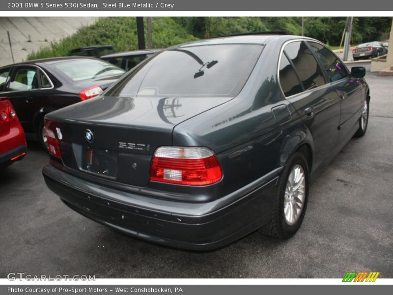 Steel Blue Metallic / Grey 2001 BMW 5 Series 530i Sedan