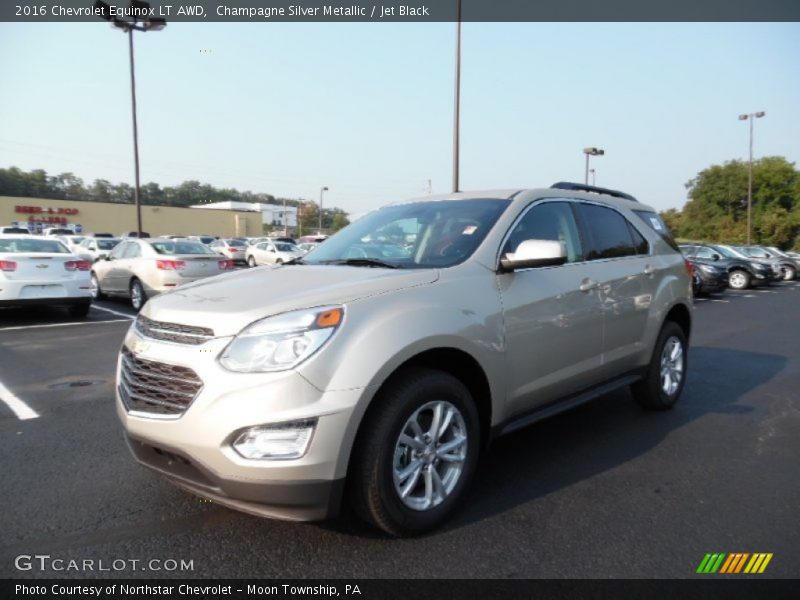 Champagne Silver Metallic / Jet Black 2016 Chevrolet Equinox LT AWD