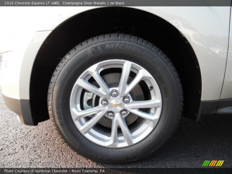 Champagne Silver Metallic / Jet Black 2016 Chevrolet Equinox LT AWD