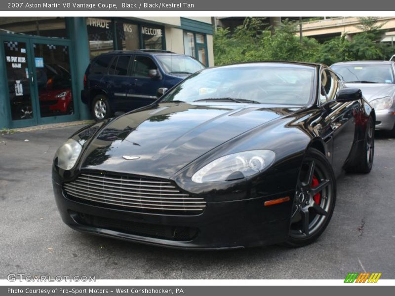Black / Black/Kestrel Tan 2007 Aston Martin V8 Vantage Coupe