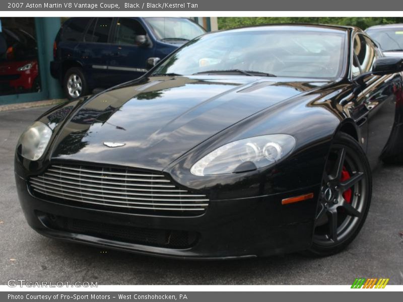 Black / Black/Kestrel Tan 2007 Aston Martin V8 Vantage Coupe