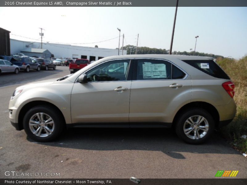 Champagne Silver Metallic / Jet Black 2016 Chevrolet Equinox LS AWD