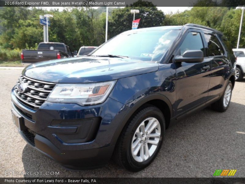 Blue Jeans Metallic / Medium Light Camel 2016 Ford Explorer FWD
