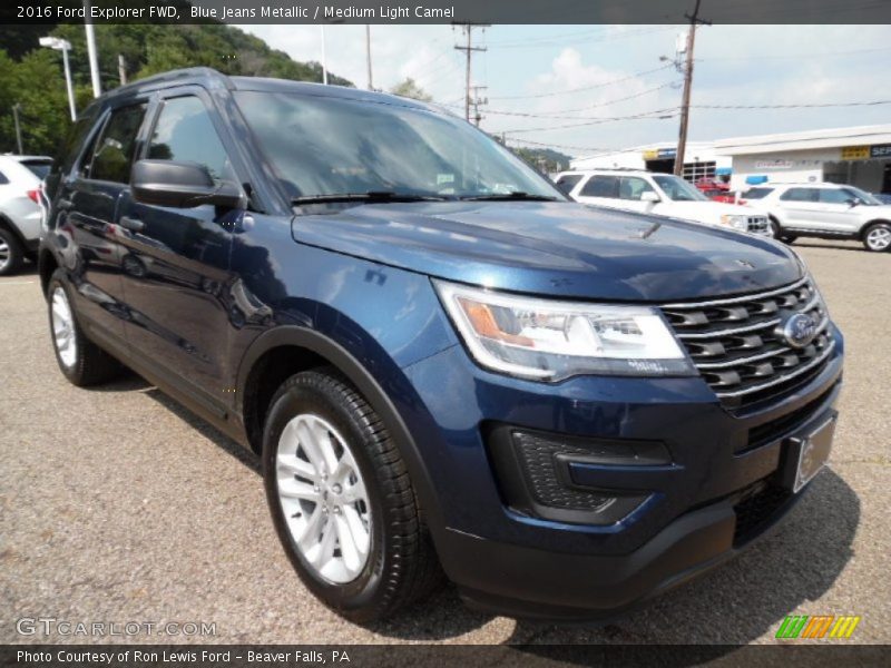 Blue Jeans Metallic / Medium Light Camel 2016 Ford Explorer FWD