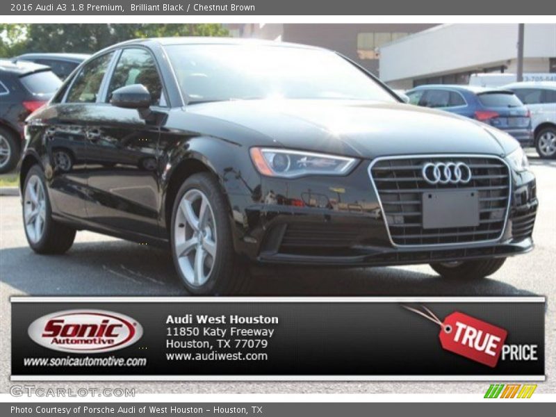 Brilliant Black / Chestnut Brown 2016 Audi A3 1.8 Premium
