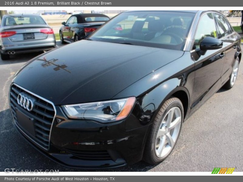 Brilliant Black / Chestnut Brown 2016 Audi A3 1.8 Premium