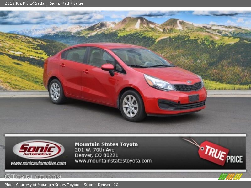 Signal Red / Beige 2013 Kia Rio LX Sedan