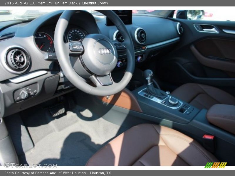 Brilliant Black / Chestnut Brown 2016 Audi A3 1.8 Premium