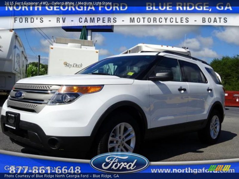 Oxford White / Medium Light Stone 2015 Ford Explorer 4WD