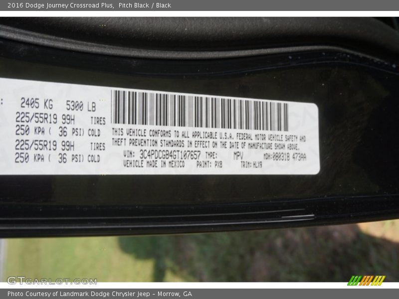 Pitch Black / Black 2016 Dodge Journey Crossroad Plus