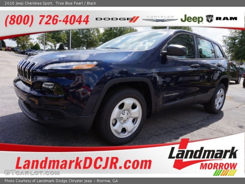 True Blue Pearl / Black 2016 Jeep Cherokee Sport