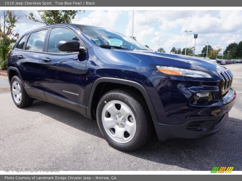 True Blue Pearl / Black 2016 Jeep Cherokee Sport