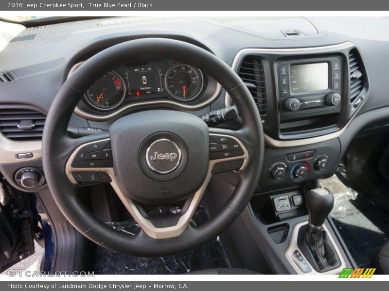 True Blue Pearl / Black 2016 Jeep Cherokee Sport