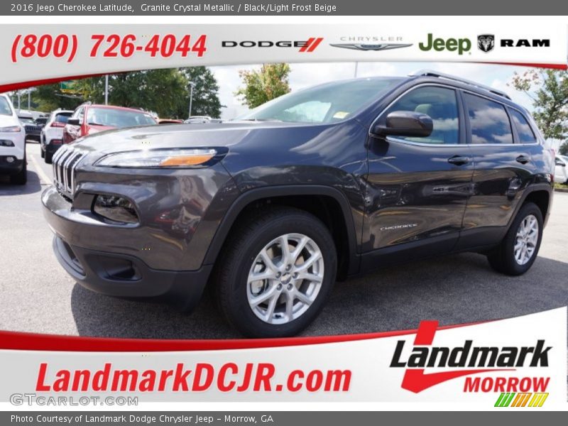 Granite Crystal Metallic / Black/Light Frost Beige 2016 Jeep Cherokee Latitude