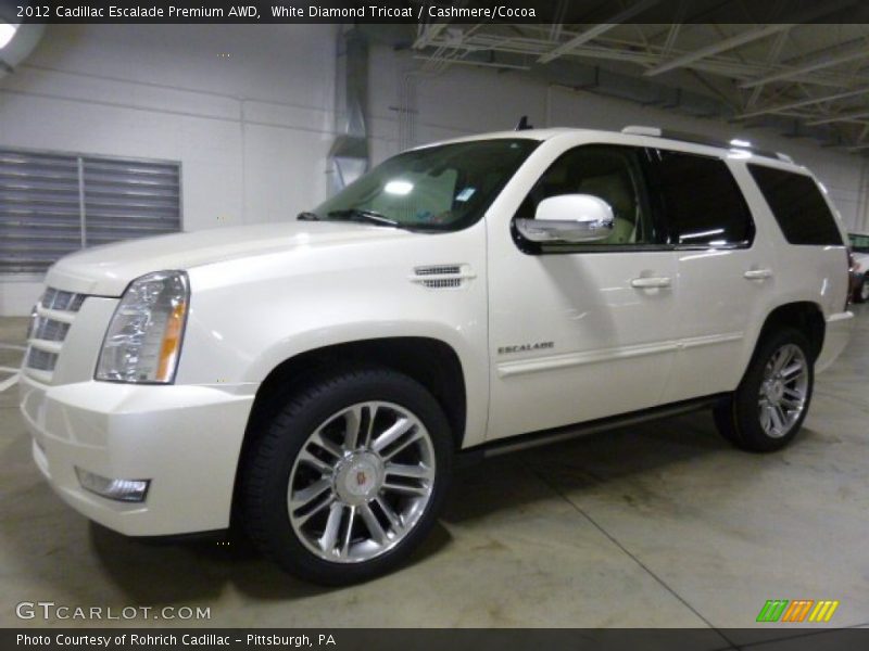 White Diamond Tricoat / Cashmere/Cocoa 2012 Cadillac Escalade Premium AWD