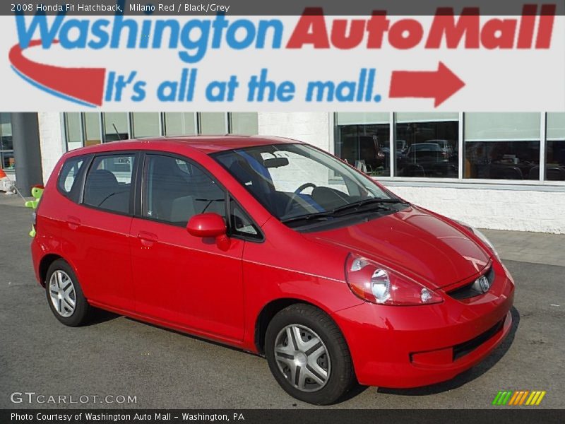 Milano Red / Black/Grey 2008 Honda Fit Hatchback