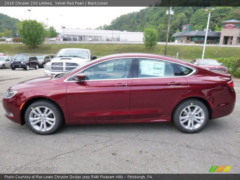 Velvet Red Pearl / Black/Linen 2016 Chrysler 200 Limited