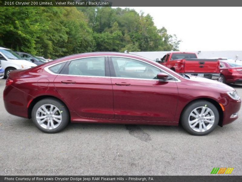 Velvet Red Pearl / Black/Linen 2016 Chrysler 200 Limited