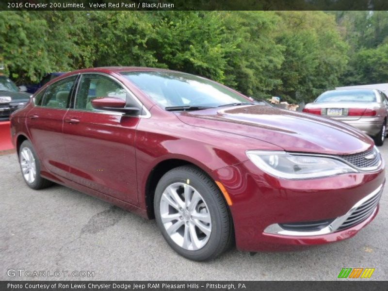 Velvet Red Pearl / Black/Linen 2016 Chrysler 200 Limited