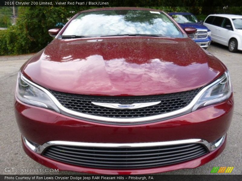 Velvet Red Pearl / Black/Linen 2016 Chrysler 200 Limited