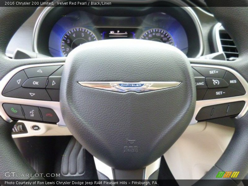 Velvet Red Pearl / Black/Linen 2016 Chrysler 200 Limited