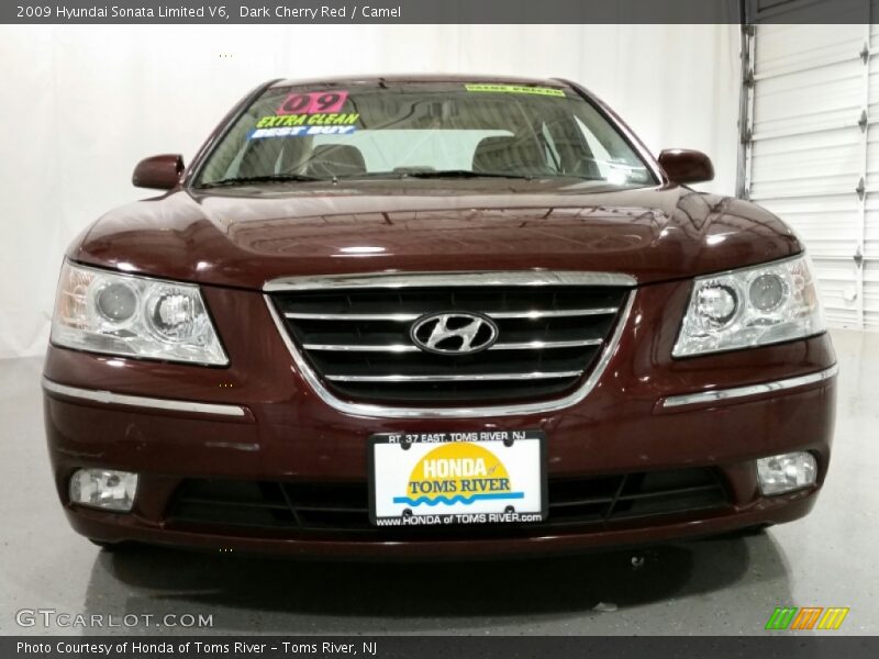 Dark Cherry Red / Camel 2009 Hyundai Sonata Limited V6