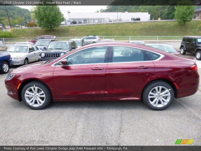 Velvet Red Pearl / Black 2016 Chrysler 200 Limited