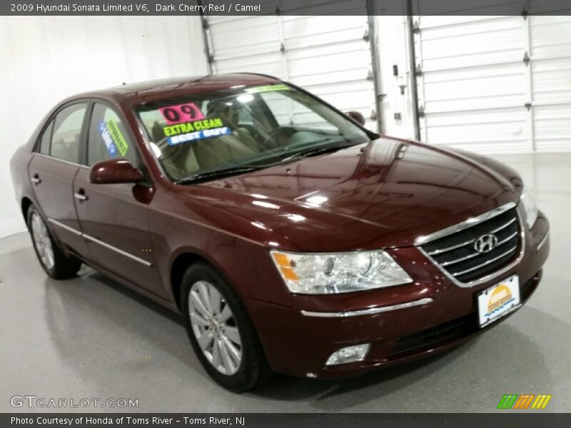 Dark Cherry Red / Camel 2009 Hyundai Sonata Limited V6