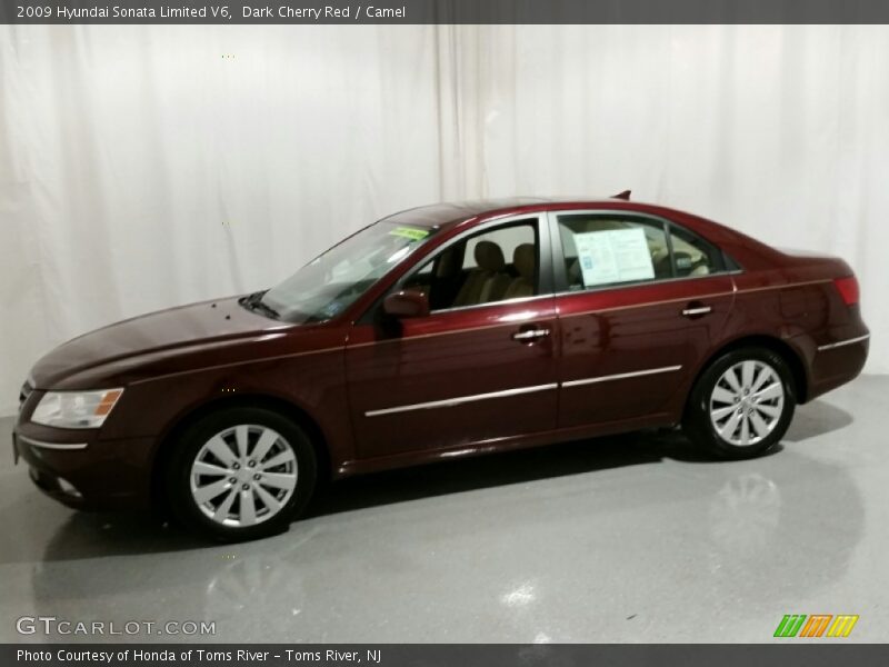 Dark Cherry Red / Camel 2009 Hyundai Sonata Limited V6