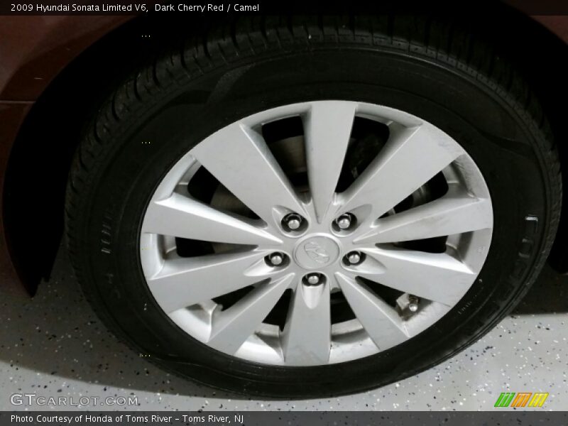 Dark Cherry Red / Camel 2009 Hyundai Sonata Limited V6