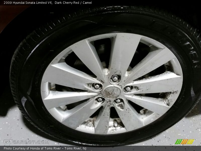 Dark Cherry Red / Camel 2009 Hyundai Sonata Limited V6