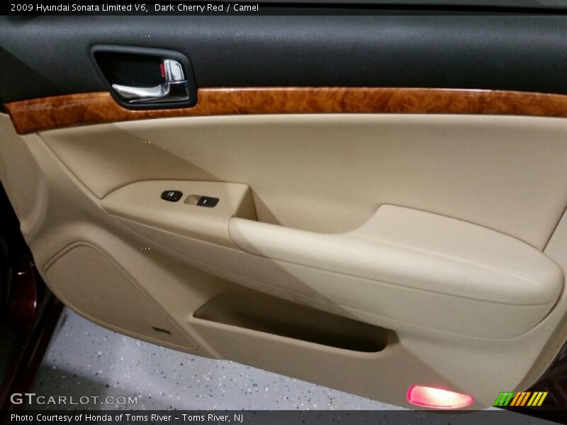 Dark Cherry Red / Camel 2009 Hyundai Sonata Limited V6