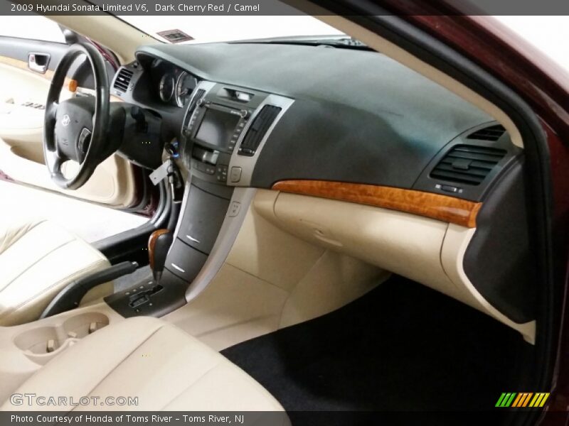 Dark Cherry Red / Camel 2009 Hyundai Sonata Limited V6