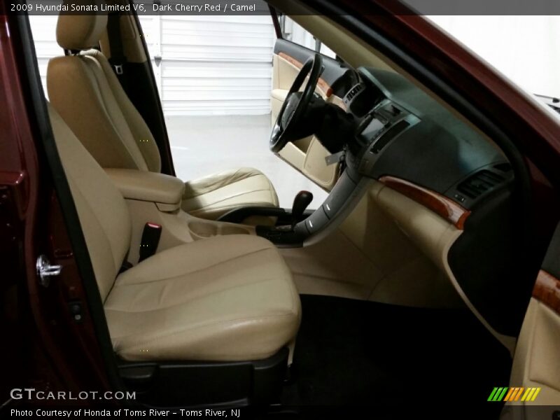 Dark Cherry Red / Camel 2009 Hyundai Sonata Limited V6