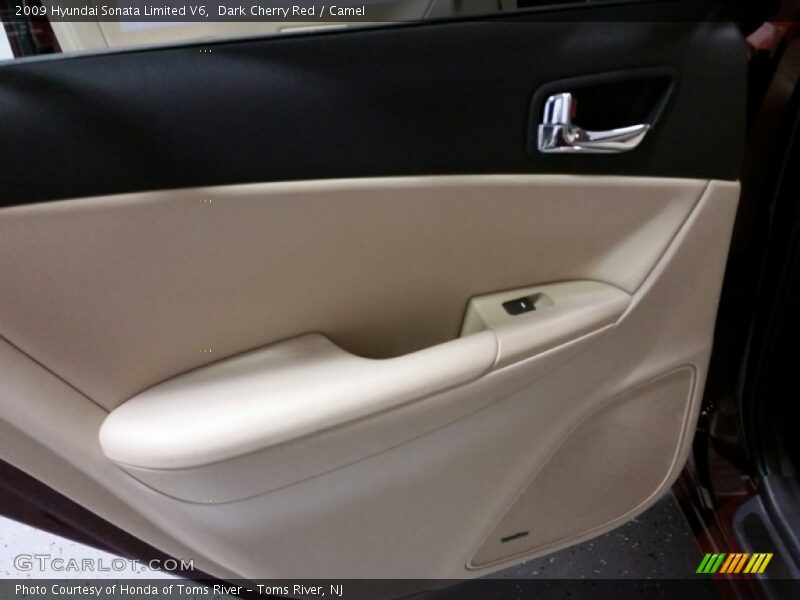 Dark Cherry Red / Camel 2009 Hyundai Sonata Limited V6