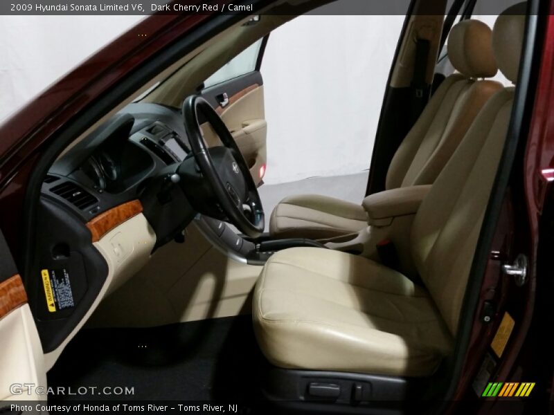 Dark Cherry Red / Camel 2009 Hyundai Sonata Limited V6