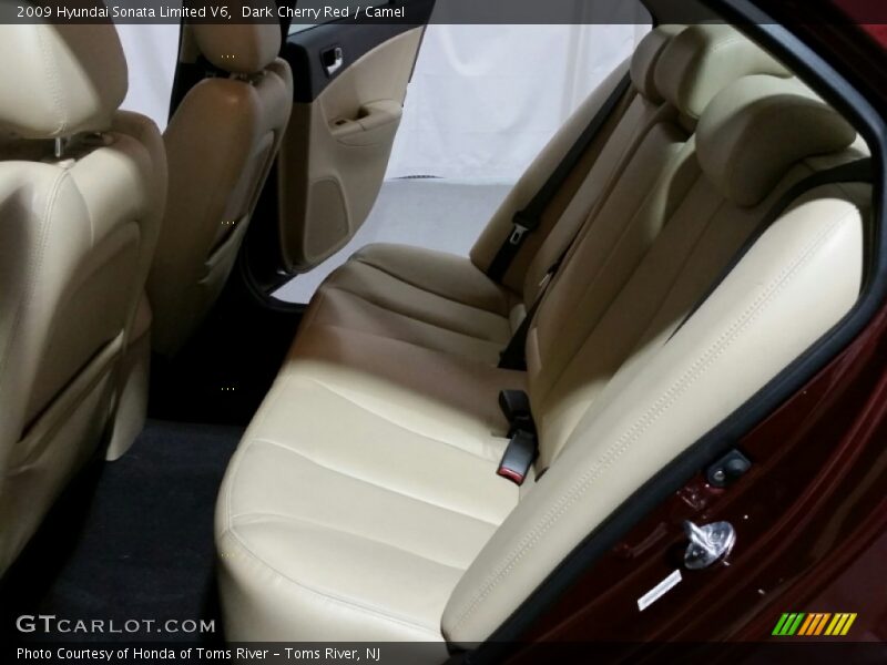 Dark Cherry Red / Camel 2009 Hyundai Sonata Limited V6